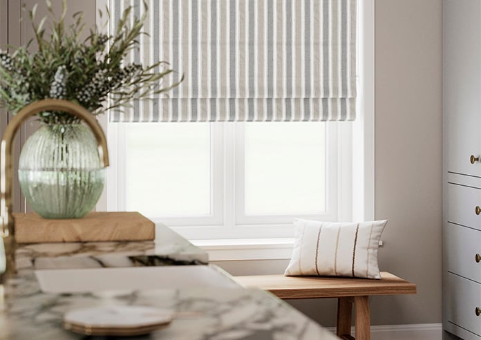 Port Laurent Stripe, Stonewash Grey - Roman Blind - Image 5